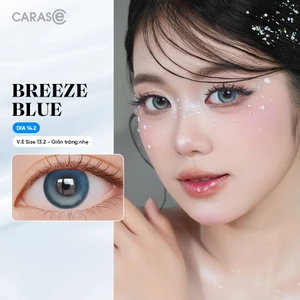 Kính áp tròng khoá ẩm 10H 3 Tháng Màu Xanh Navy Ánh Rêu CARASE, Lens cận BREEZE BLUE