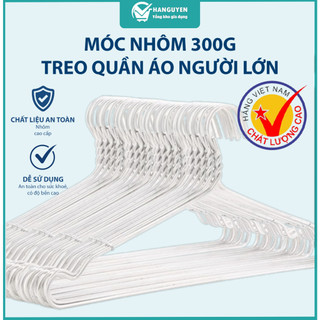 Móc nhôm 300gr treo quần áo người lớn bền chắc không cong vênh nhẹ thoáng giúp giữ form áo tốt
