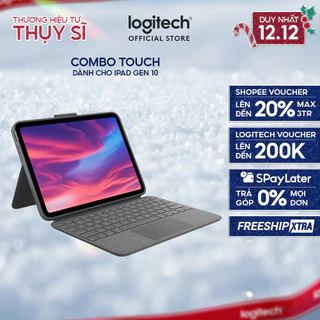 Bao da case kèm phím Logitech Combo Touch dành cho iPad Gen 10 (10.9 inch) - Tháo rời Trackpad