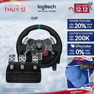 Vô lăng đua xe Logitech G29 Driving Force và bàn đạp thép không gỉ, tay lái bọc da, phù hợp PS5, PS4