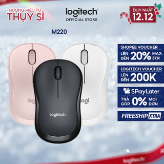 Chuột không dây Logitech M220 Silent - giảm ồn, USB, pin 1.5 năm, phù hợp PC/Laptop