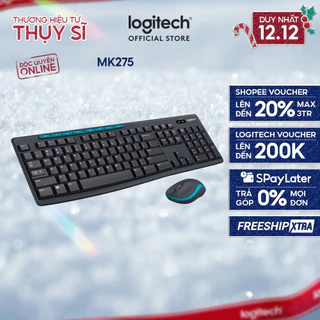 Combo chuột phím không dây Logitech MK275 - Phím media & viền chuột nổi bật, 1 đầu USB