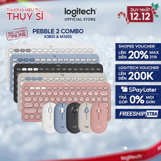 Pebble 2 Combo, Bàn phím Bluetooth Logitech K380s và chuột Logitech M350s - Yên tĩnh, Easy-Switch