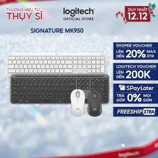 Combo Chuột & Bàn phím Signature Slim Logitech MK950 - Yên tĩnh, Đa thiết bị, Bluetooth 5.0