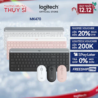 Combo chuột phím không dây Logitech MK470 - Giảm ồn, USB, pin lâu, thiết kế mảnh gọn