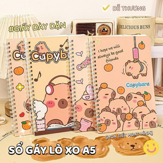 Sổ Tay Capybara Lò Xo A5 60 Trang – Vở Kẻ Ngang Cute Dễ Thương, Ghi Chép Học Tập & Nhật Ký Mỗi Ngày