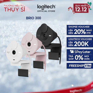Webcam Full HD Logitech Brio 300 - Micrô giảm tiếng ồn, USB-C, tự động chỉnh ánh sáng