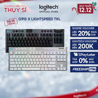 Bàn phím Gaming không dây Lowprofile Logitech G915 X LIGHTSPEED TKL, Mũ phím PBT, nút lập trình, RGB