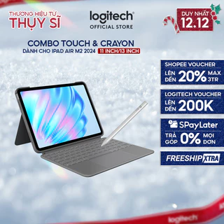 Bao da kèm bàn phím Logitech Combo Touch cho iPad Air 11 inch (M2 & M3), iPad Air 13 inch (M2) & Bút Logitech Crayon