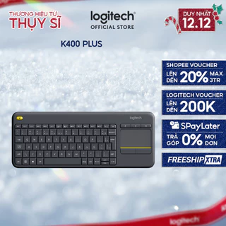 Bàn phím không dây Logitech K400 Plus, có touchpad để kết nối PC - TV, Laptop