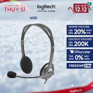 Tai nghe chụp tai Logitech H110 - 2 jack 3.5mm, Mic khử giảm tiếng ồn, âm thanh nổi