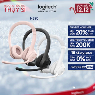 Tai nghe có dây Logitech H390 - Mic giảm ồn, quai đeo, chụp tai có đệm, kết nối USB-A