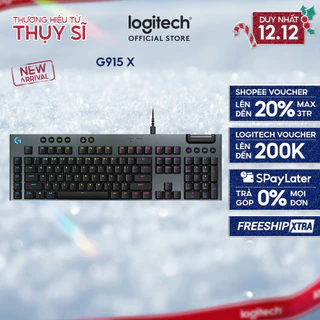 Bàn phím cơ Gaming có dây Lowprofile Logitech G G915 X Fullsize, Mũ phím PBT, nút lập trình, RGB