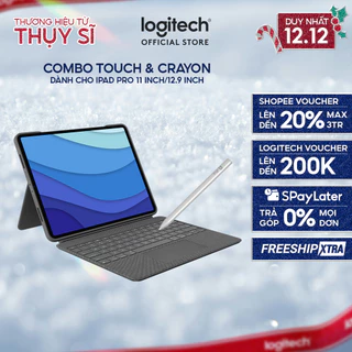 Bao da kèm bàn phím Logitech Combo Touch dành cho iPad Pro 11 inch | 12.9 inch & Bút cảm ứng Logitech Crayon