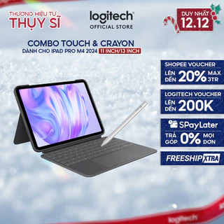 Bao da kèm bàn phím Logitech Combo Touch cho iPad Pro 11 inch (M4) (2024) | iPad Pro 13 inch (M4) & Bút Logitech Crayon
