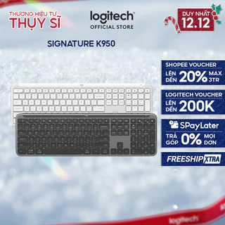 Bàn phím không dây Logitech K950 Signature Slim - Kết nối đa thiết bị, Gõ yên tĩnh, Bluetooth