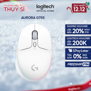Chuột gaming không dây Logitech G705 Aurora - Bluetooth & LIGHTSPEED, RGB