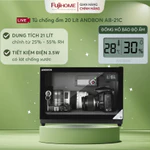 Tủ chống ẩm máy ảnh 20 lít Andbon AB-21C, hộp hút chống ẩm đựng máy ảnh 20l đồng hồ LED giá rẻ tiết kiệm điện — ảnh 1