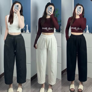 Quần Baggy Thụng ELEGANTE BOUTIQUE Chất Liệu Len Lông Thỏ, Siêu Tôn Dáng Tôn Da Cực Tốt (dài 88cm-95cm)