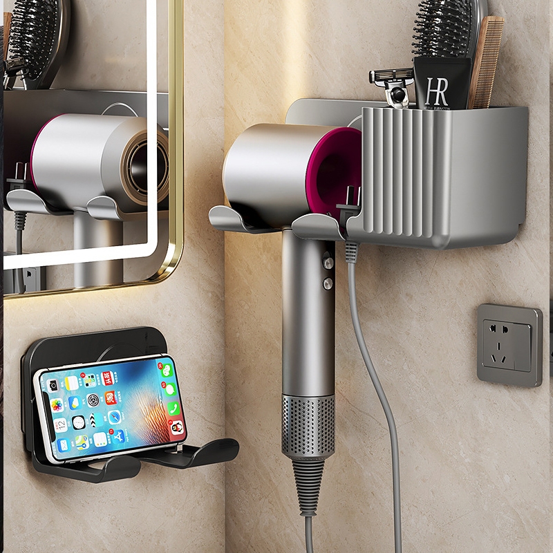 Giá treo máy sấy tóc ngắn tường SH0031 không càn khoan đục, kệ để máy sấy tóc để nhà tắm phòng ngủ