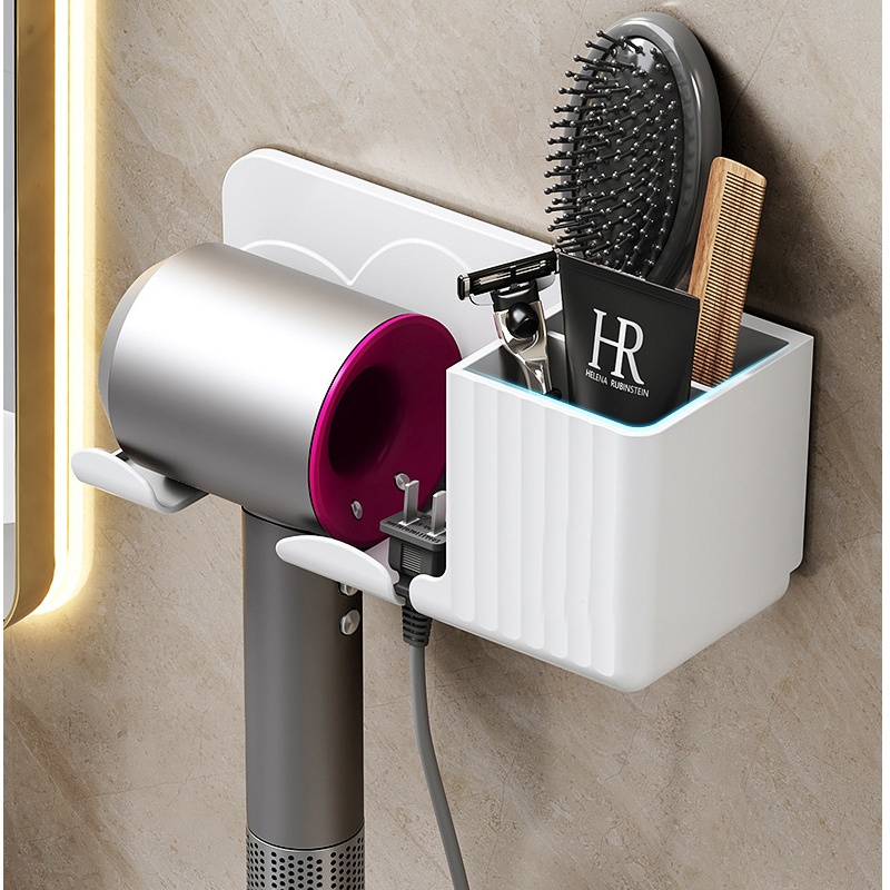 Giá treo máy sấy tóc ngắn tường SH0031 không càn khoan đục, kệ để máy sấy tóc để nhà tắm phòng ngủ