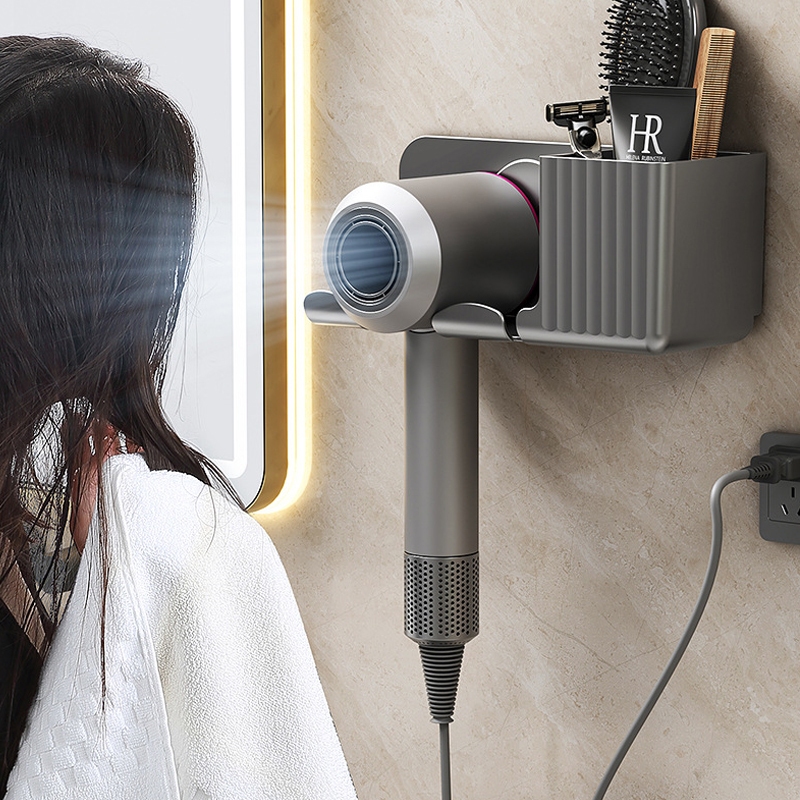 Giá treo máy sấy tóc ngắn tường SH0031 không càn khoan đục, kệ để máy sấy tóc để nhà tắm phòng ngủ