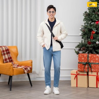 Quần jeans nam baggy mài xước YODY mềm mại, thoải mái khi mặc MCJE25A020