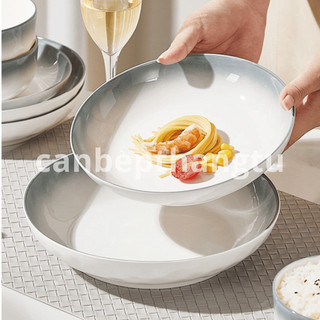 Bộ Chén Đĩa Sứ Ombre Xanh Khói Cao Cấp Sang Trọng Siêu Bền CBG08