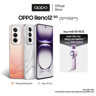 [Voucher 1500k] Điện Thoại OPPO Reno12 5G (12GB/512GB) | Camera AI | SUPERVOOC - Hàng chính hãng