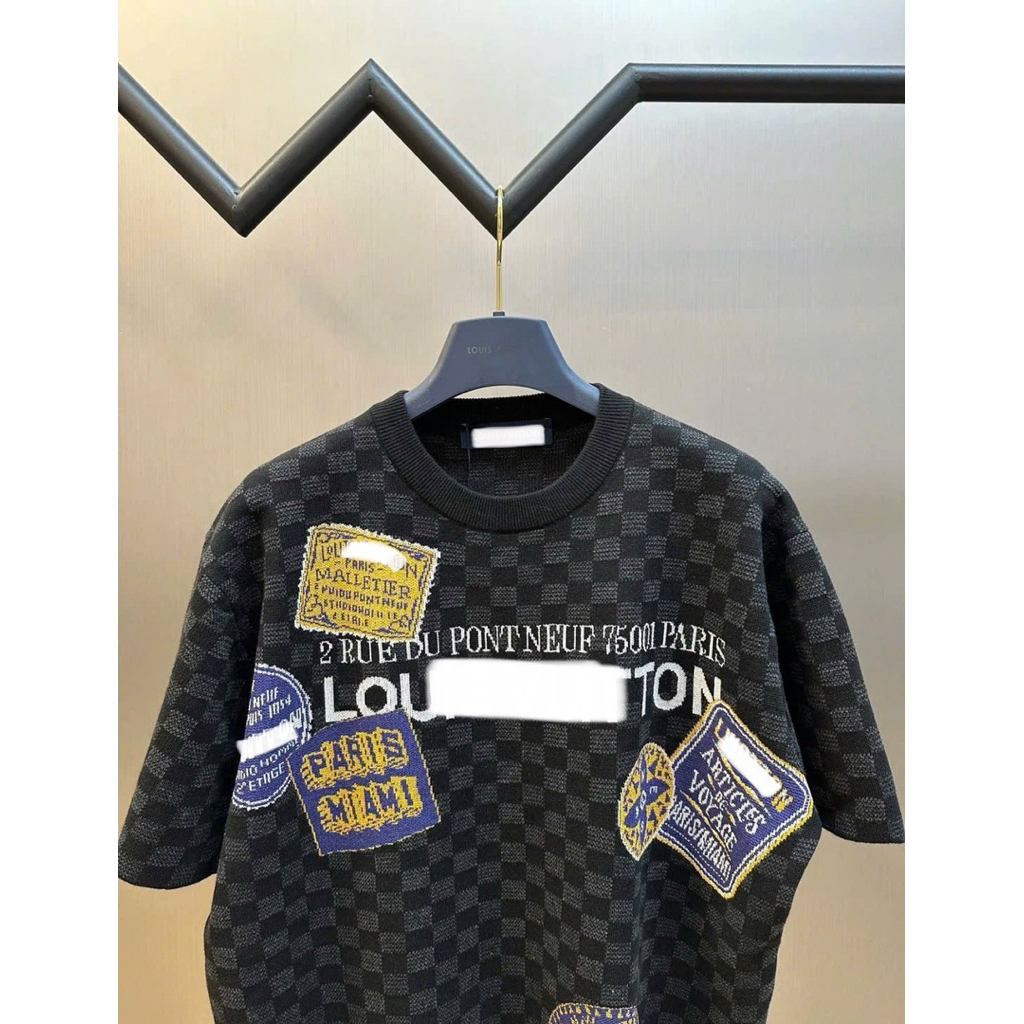 ⚡️[Hight Quality] Áo Phông Cổ Tròn Nam Nữ \/ Gr1den T Shirts - Điểm Nhấn Caro Đen Xám Nhỏ Phối Màu Cao Cấp Street Wear
