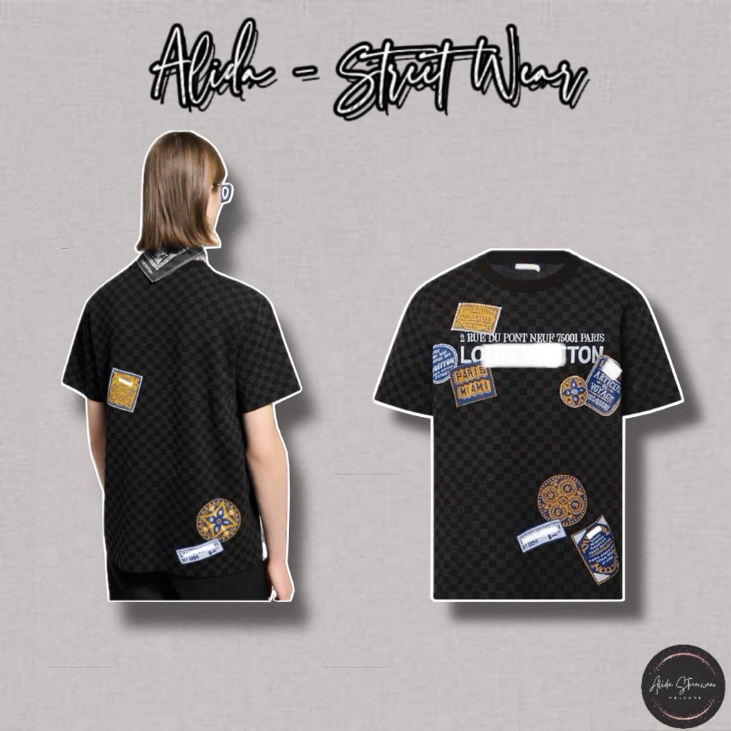 ⚡️[Hight Quality] Áo Phông Cổ Tròn Nam Nữ \/ Gr1den T Shirts - Điểm Nhấn Caro Đen Xám Nhỏ Phối Màu Cao Cấp Street Wear