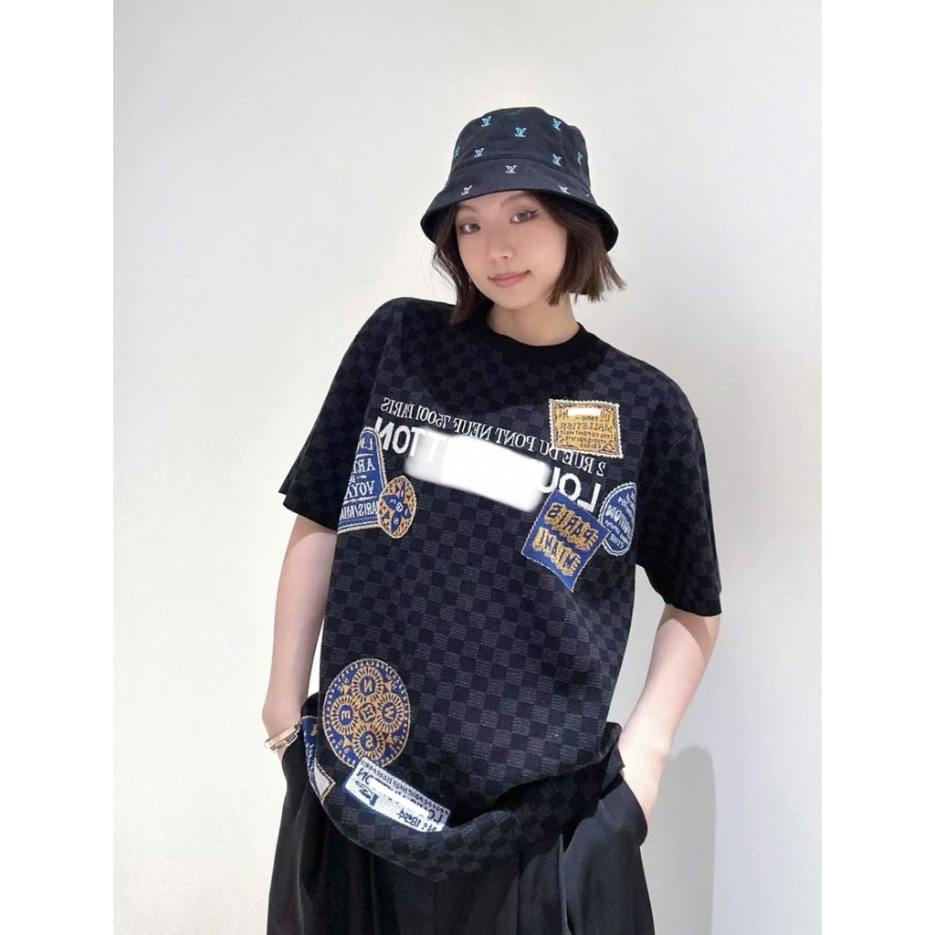 ⚡️[Hight Quality] Áo Phông Cổ Tròn Nam Nữ \/ Gr1den T Shirts - Điểm Nhấn Caro Đen Xám Nhỏ Phối Màu Cao Cấp Street Wear