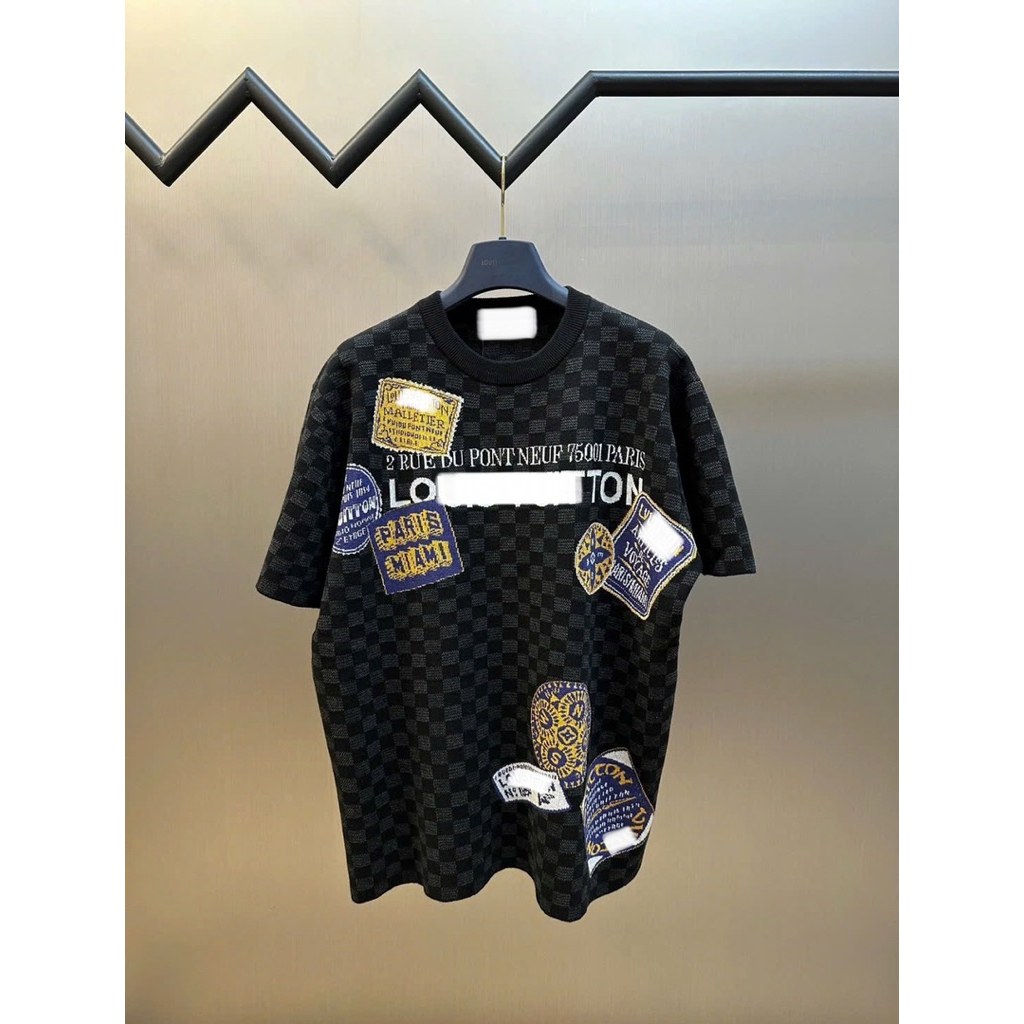 ⚡️[Hight Quality] Áo Phông Cổ Tròn Nam Nữ \/ Gr1den T Shirts - Điểm Nhấn Caro Đen Xám Nhỏ Phối Màu Cao Cấp Street Wear