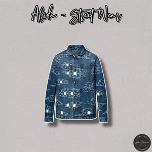 ⚡️[Hight Quality] Áo Khoác Denim Cổ Bẻ Dài Tay \/ Nam Nữ - Điểm Nhấn Chữ Cách Điệu Quanh Áo Cao Cấp Loại 1
