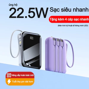 Sạc siêu nhanh 22,5W Sạc dự phòng 20000mAh sạc nhanh pin mini dung lượng lớn có sẵn nhiều cáp sạc