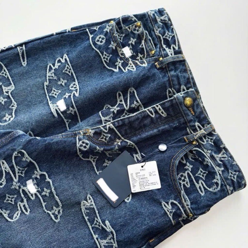 ⚡️[Hight Quality] Quần Jeans Nam Nữ \/ Sak1e Denim Pants - Điểm Nhấn Chữ Thêu Quanh Street Wear Loại 1
