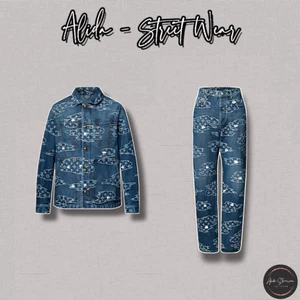 ⚡️[Hight Quality] Full Bộ Quần / Áo Denim \/ Mono Jacket - Điểm Nhấn Thêu Đồng Bộ Màu Sắc Tinh Tế Nam Nữ