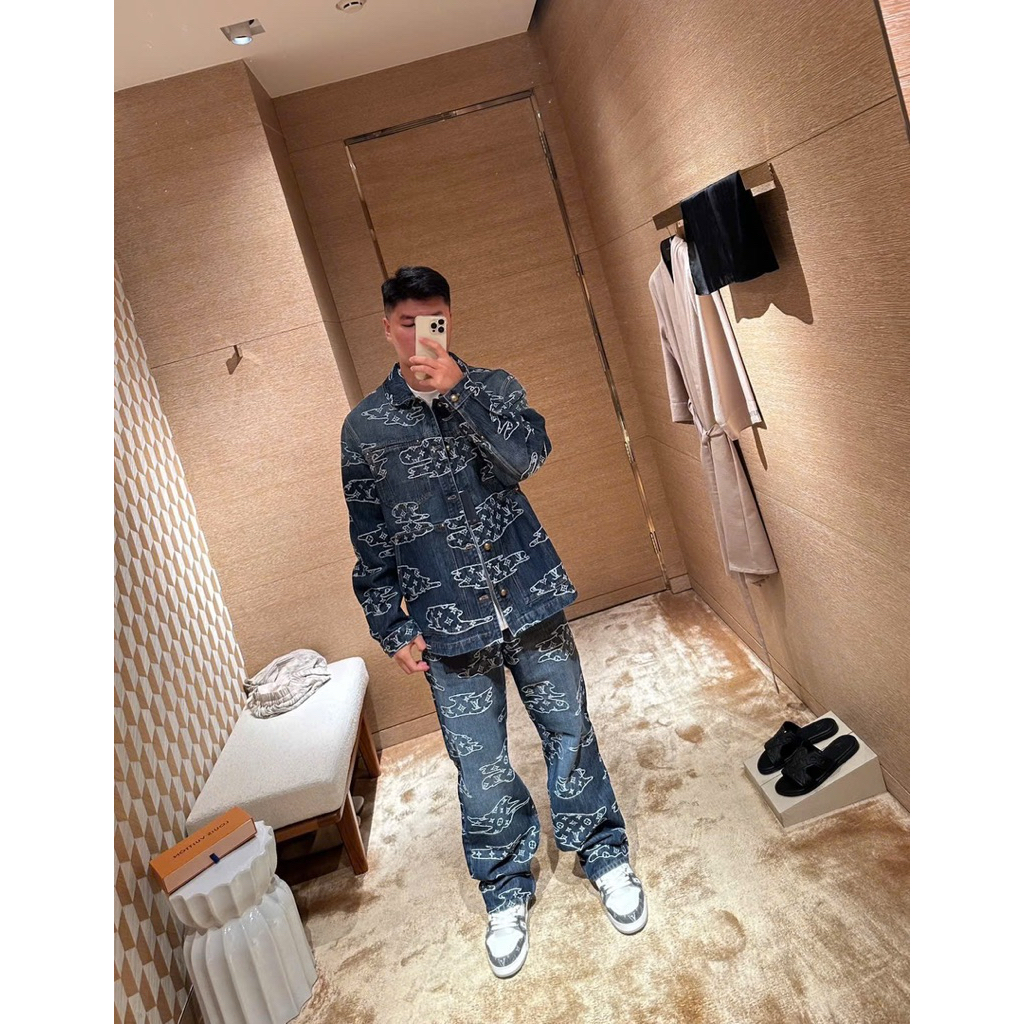 ⚡️[Hight Quality] Full Bộ Quần / Áo Denim \/ Mono Jacket - Điểm Nhấn Thêu Đồng Bộ Màu Sắc Tinh Tế Nam Nữ
