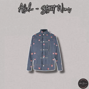 ⚡️[Hight Quality] Áo Khoác Denim \ / Nam Nữ Thêu Hoa Màu Sắc Jacket - Điểm Nhấn Sọc Xanh Phối Thêu Cao Cấp Loại 1