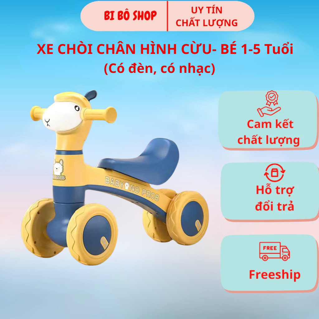 Xe chòi chân con cừu có Nhạc có Đèn Tăng Khả Năng Vận Động Cho Trẻ từ 1- 5 tuổi BI BÔ SHOP