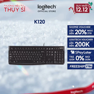 Bàn phím có dây Logitech K120 - Bền bỉ, chống tràn, kích thước đầy đủ có phím số