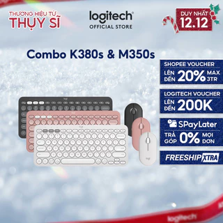 Combo Bàn phím Bluetooth Logitech K380s và chuột Logitech M350s - Yên tĩnh, Di động, Easy-Switch