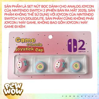 SWITCH2 Set 4 Nút Bọc Analog Joycon Dành Cho Nintendo Switch 2 Hình Dâu Tây Sanrio Pastel Ngọt Ngào Đáng Yêu