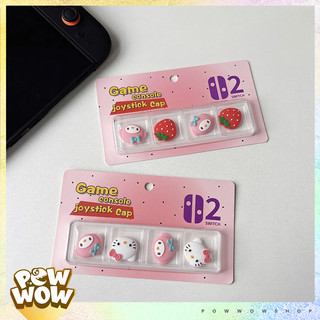 SWITCH2 Set 4 Nút Bọc Analog Joycon Dành Cho Nintendo Switch 2 Hình Dâu Tây Sanrio Pastel Ngọt Ngào Đáng Yêu