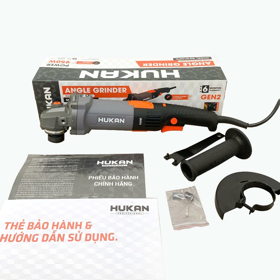 Máy Mài Điện HUKAN G2-M100TD | Công Suất 950W, Dây điện dài 2m, Tốc Độ Không Tải 11000V/P,Trục chính M10, BH 6 Tháng