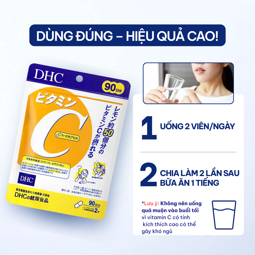 [Hàng CTY – Quà] TPBVSK Vitamin C 30 Ngày G/60v DHC – Hỗ trợ giảm thâm, giúp da sáng mịn, tăng đề kháng