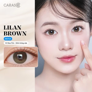 Kính áp tròng khoá ẩm 10H 3 Tháng Màu Nâu Sữa Ánh Xám CARASE, Lens cận LILAN BROWN