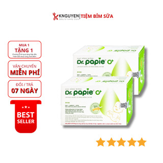 Gạc Rơ Lưỡi Dr.Papie Tiêu Chuẩn 5 SAO, Làm Sạch Răng, Lưỡi, Nướu và Khoang Miệng Cho Bé - 30Gói/Hộp