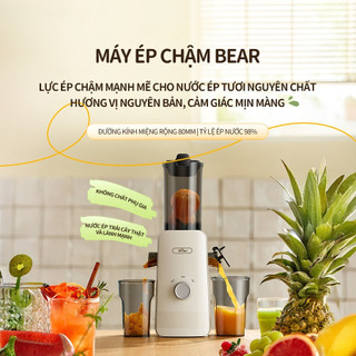 Máy Ép Chậm Bear 0,8L SJ-4H01U (YZJ-F01D6) Làm Nước Ép Trái Cây Rau Củ Quả,Làm Kem,Bảo Hành 18 Tháng