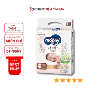 Tã/Bỉm Moony Natural nội địa Nhật Bông Organic - Dán/quần NB63/S58/M46/L38/L36/XL32
